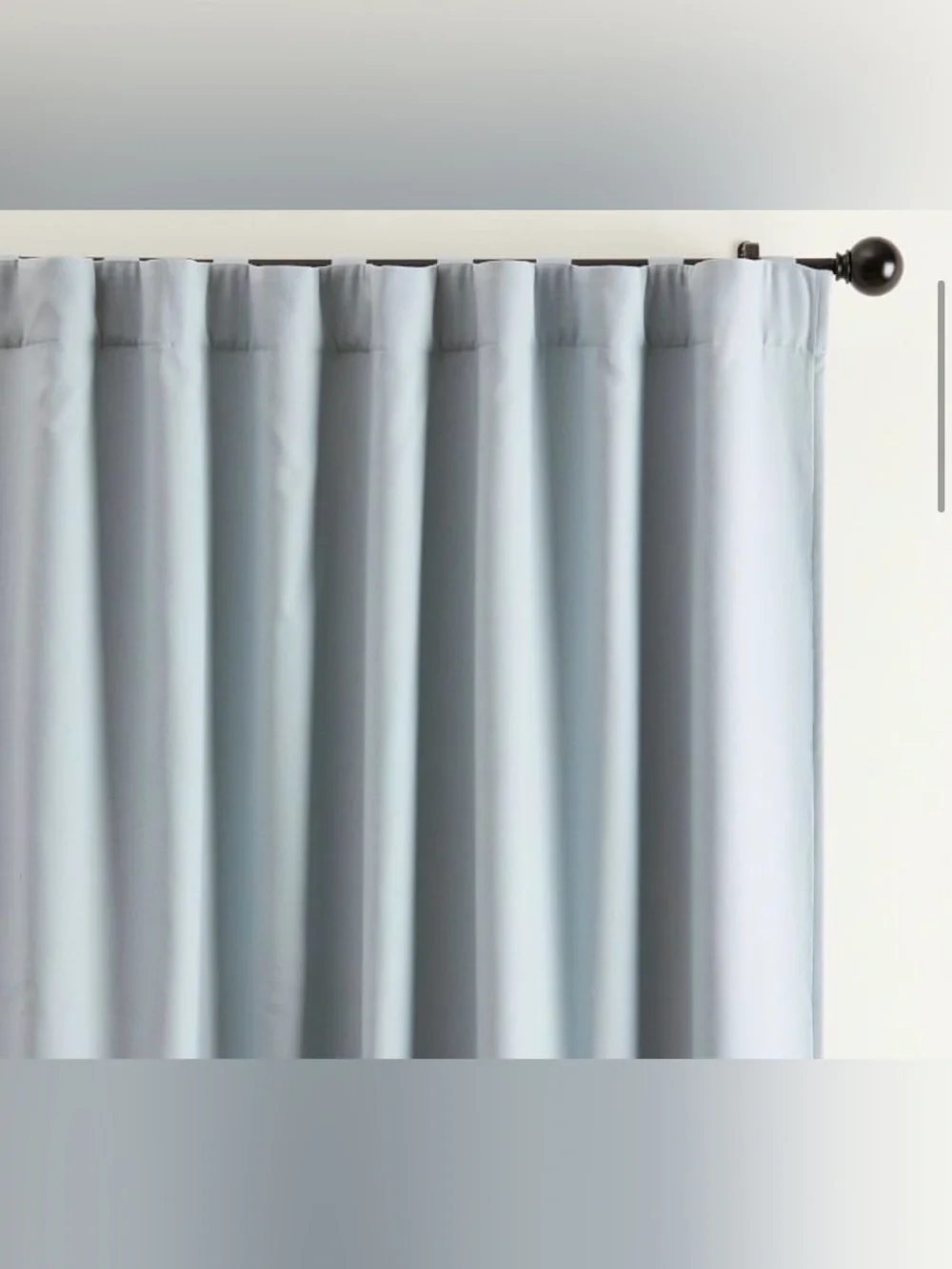 NWT SINGLE Pottery Barn Broadway Chambray Blue Blackout Curtain 50x84 in
